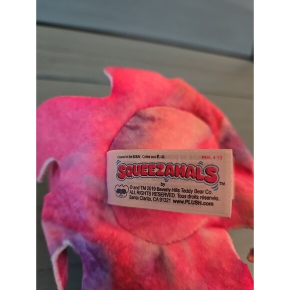 Squeezamals Octopus Plush 5" Stuffed Animal Toy 2019 Tye-Dye Rainbow Squishy - Picture 6 of 9